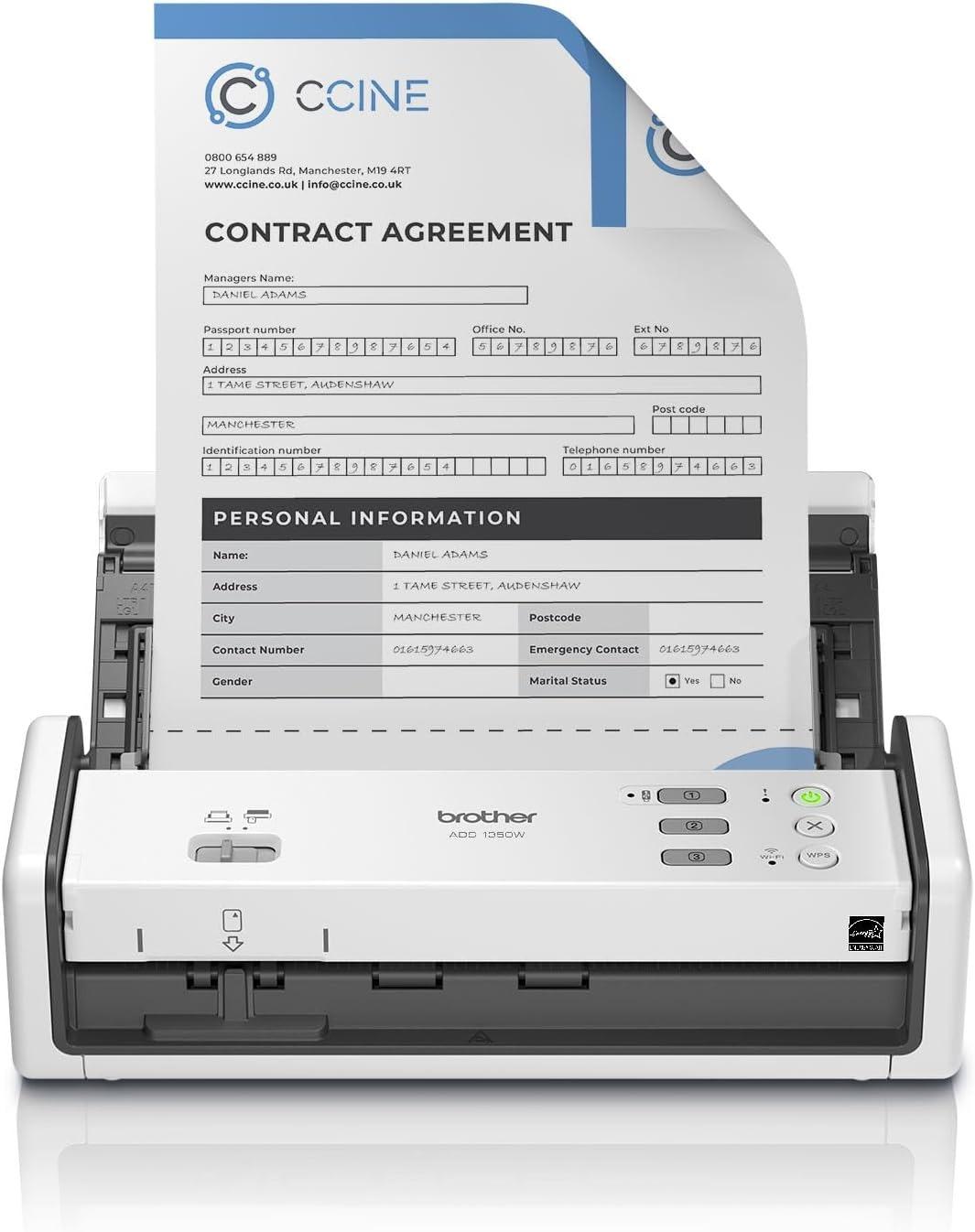 Scanner de Portátil Brother ADS1350 Duplex 30-60PPM Color
