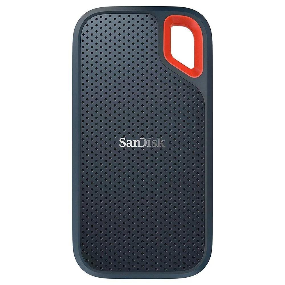 SSD Externo Portátil Sandisk Extreme 2TB USB 3.1 Leitura 1050MB/s Gravação 1000MB/s - Preto/Laranja