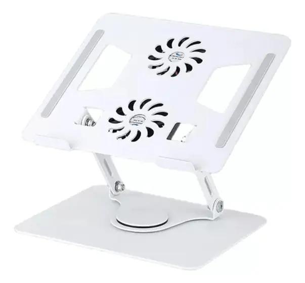 Suporte Mesa para Notebook Regulável Postura 360° com Cooler, Cor Branco, GV Cabos