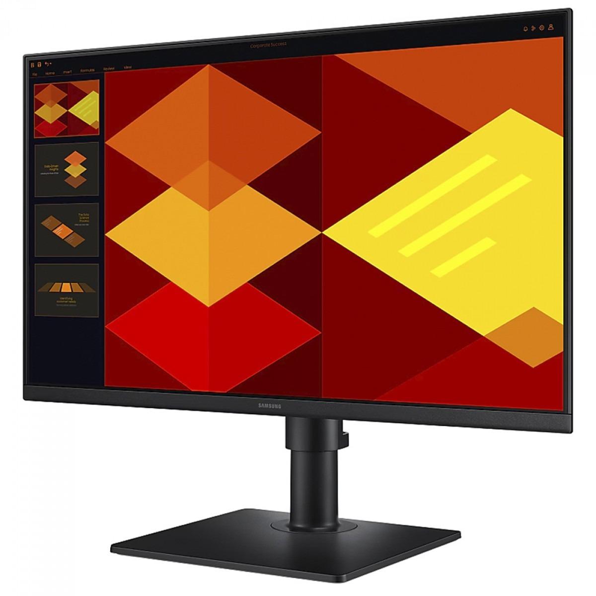 Monitor LED Samsung 24" Full HD 100Hz IPS Essential S4, HDMI/DP, Ajuste Altura/Rotação
