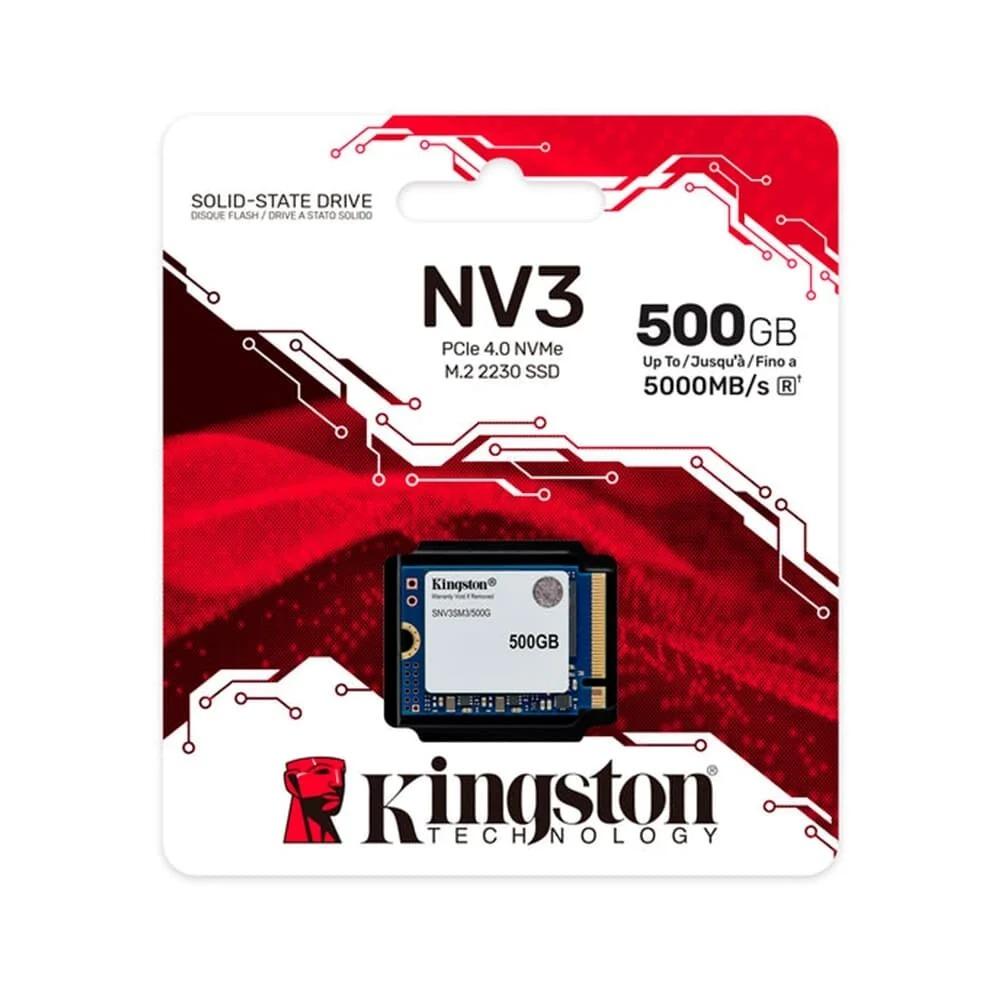 SSD M.2 NVMe 500GB Kingston NV3 PCIe 4.0 2230 Leitura 6000MB/s Gravação 5000MB/s