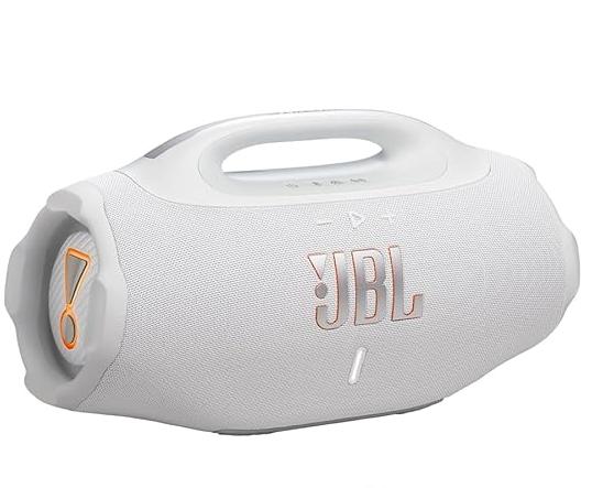 Caixa de Som JBL Boombox 4 Portátil Bluetooth, AI Sound Boost, até 34H, Branca - JBLBOOMBOX4WHTBR