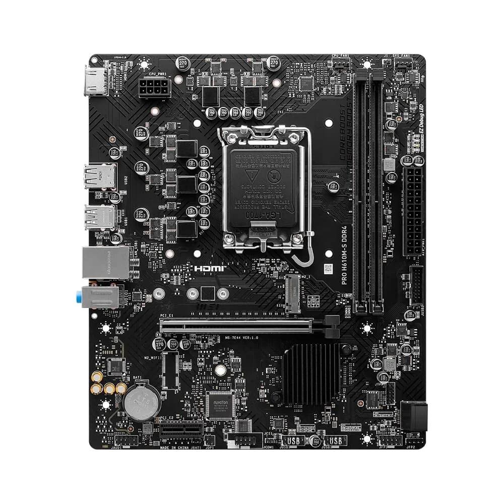Placa Mãe MSI LGA 1700 Pro H610M-S, DDR4, MATX, HDMI, USB 2.0, 12/13/14 Ger
