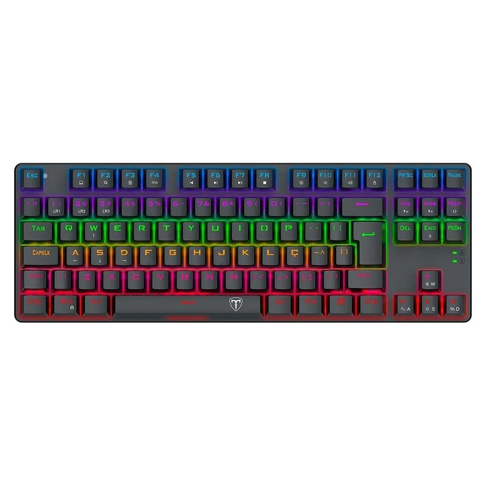 Teclado Gamer Mecânico Bora Tkl, RGB, Switch Dust-Proof Marrom, USB, ABNT2, Preto