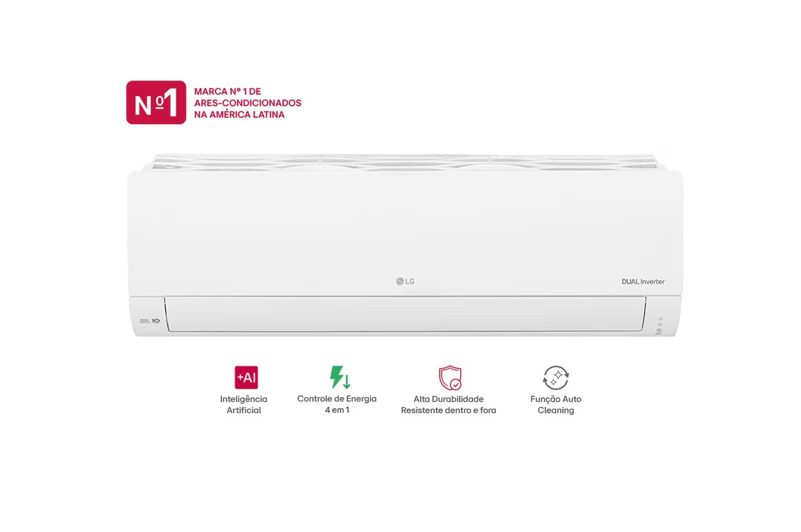 Ar Condicionado Split LG 9.000 Btu Dual Inverter Compact AI+ Frio Branco 220V