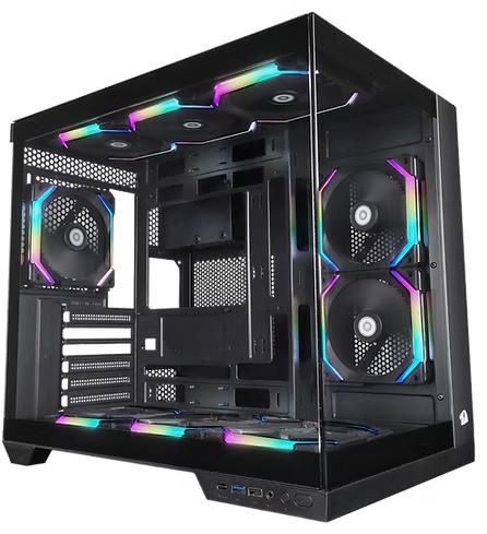 Gabinete Gamer ATX Redragon Wideload Pro, Mid Tower, Vidro Temperado, sem Fonte, sem Fan - Preto