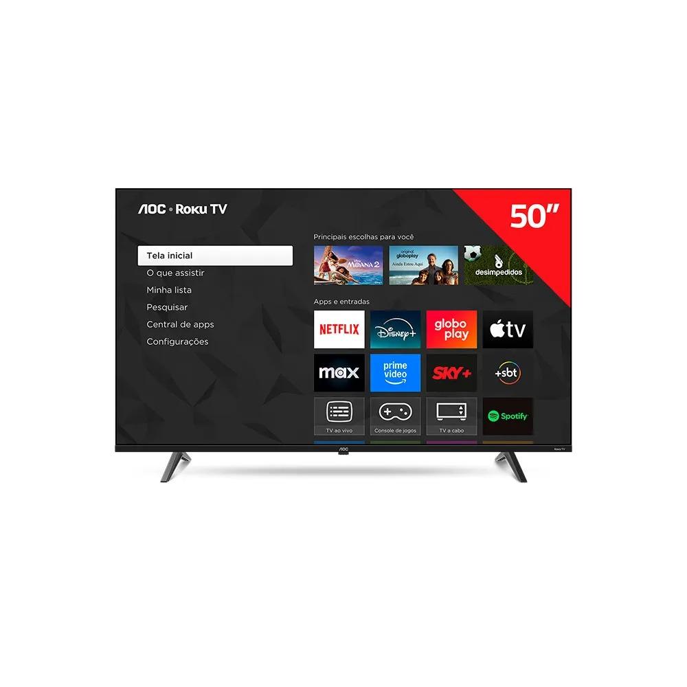 Smart TV LED AOC 50'' 4K, Roku TV, Wi-Fi, HDMI, Airplay 2, USB