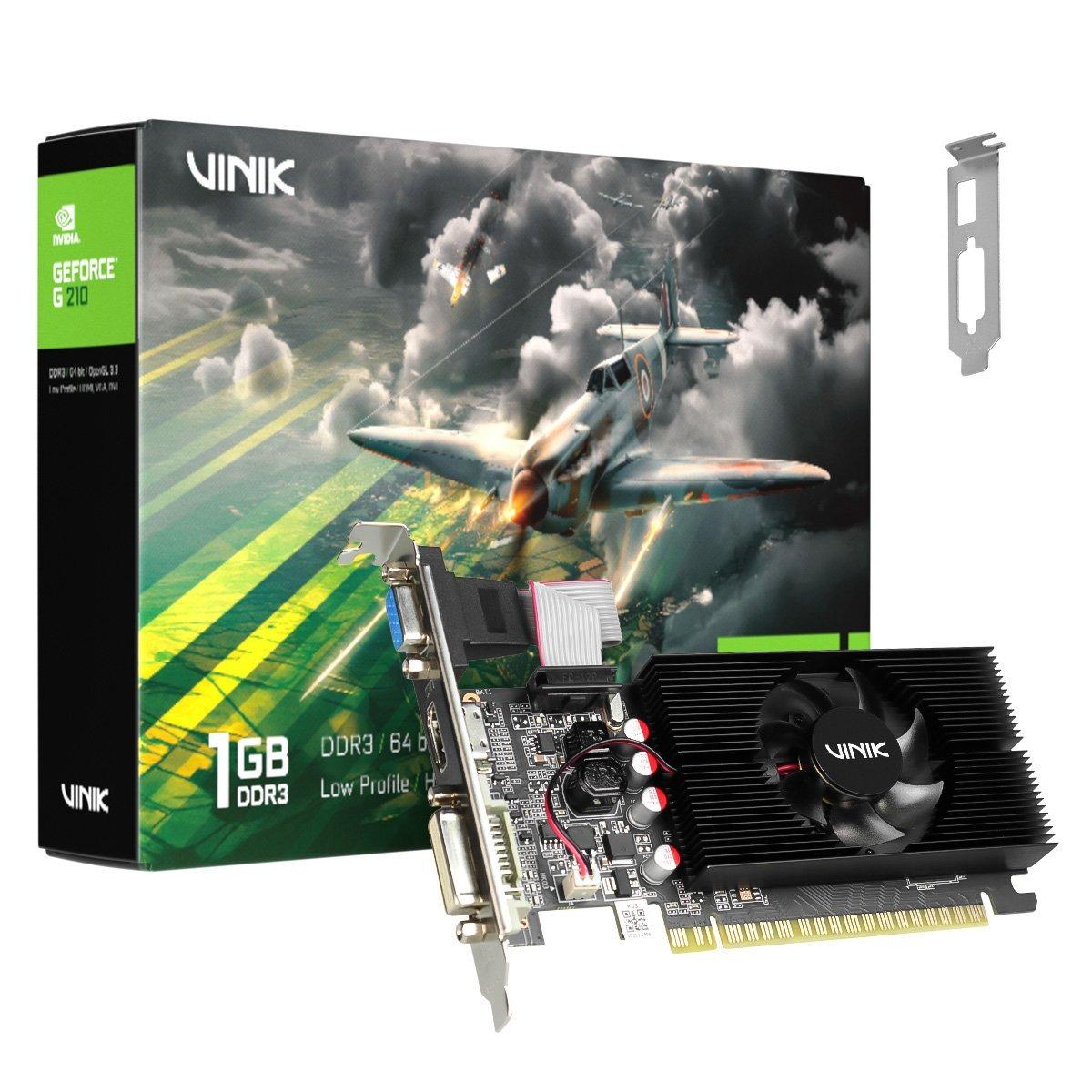Placa de Vídeo Nvidia GeForce G 210 1GB DDR3 64 Bit, Low Profile Single Fan - Vinik