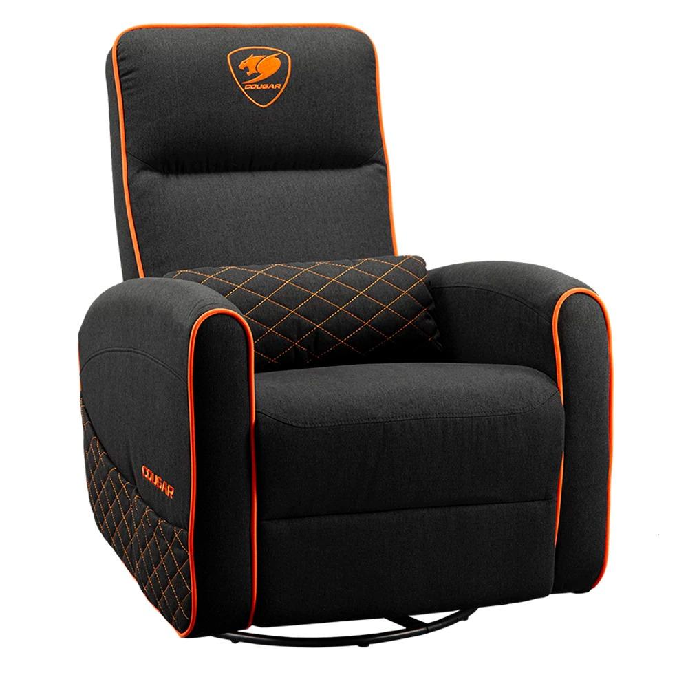 Poltrona Gamer Cougar Fidom, até 150kg, Preta e Laranja