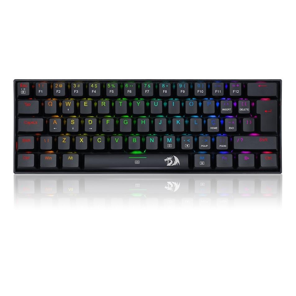 Teclado Mecânico Gamer Dragonborn RGB Preto Switch Marrom ABNT2