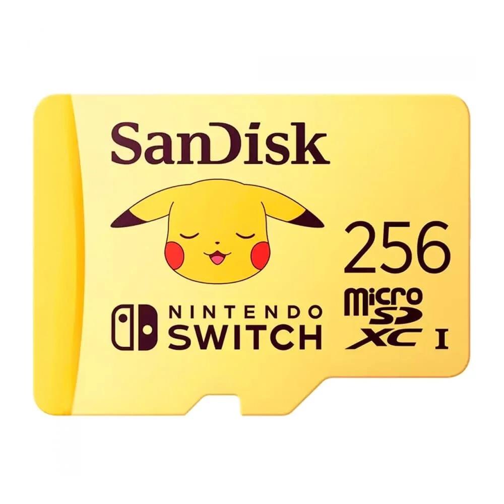 Cartão Micro SD Sandisk Pokemon 256GB, Leitura 100MB/s, Grav 90MB/s para Nintendo Switch