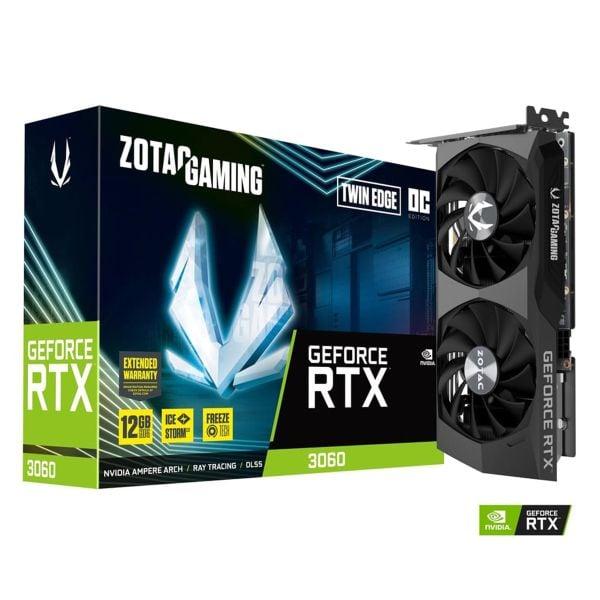Placa de Vídeo Zotac Gaming GeForce RTX 3060 12GB GDDR6 Twin Edge 192-BIT DLSS Ray Tracing DP/HDMI