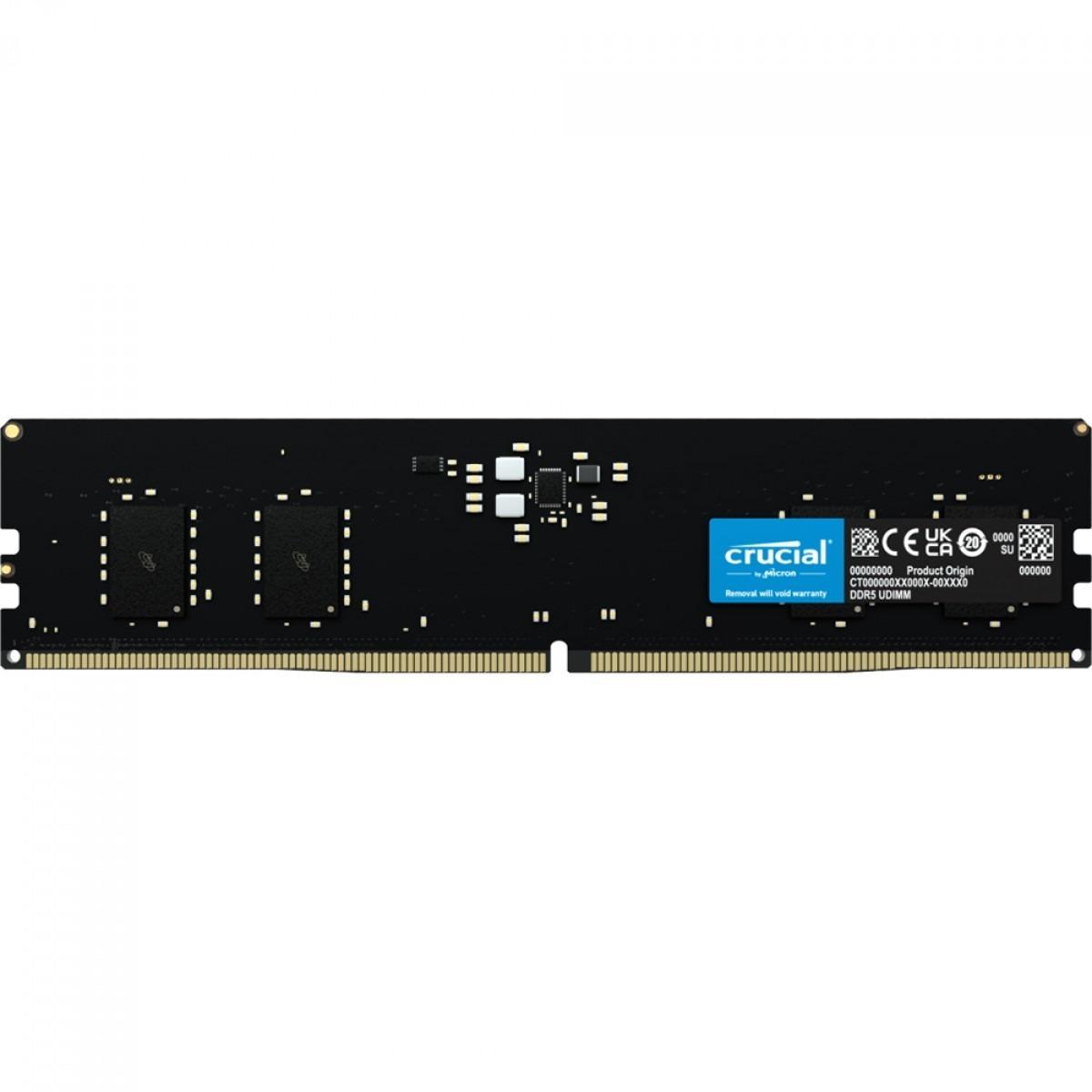 Memória 8GB DDR5 5600MHz Crucial para Desktop - CT8G56C46U5