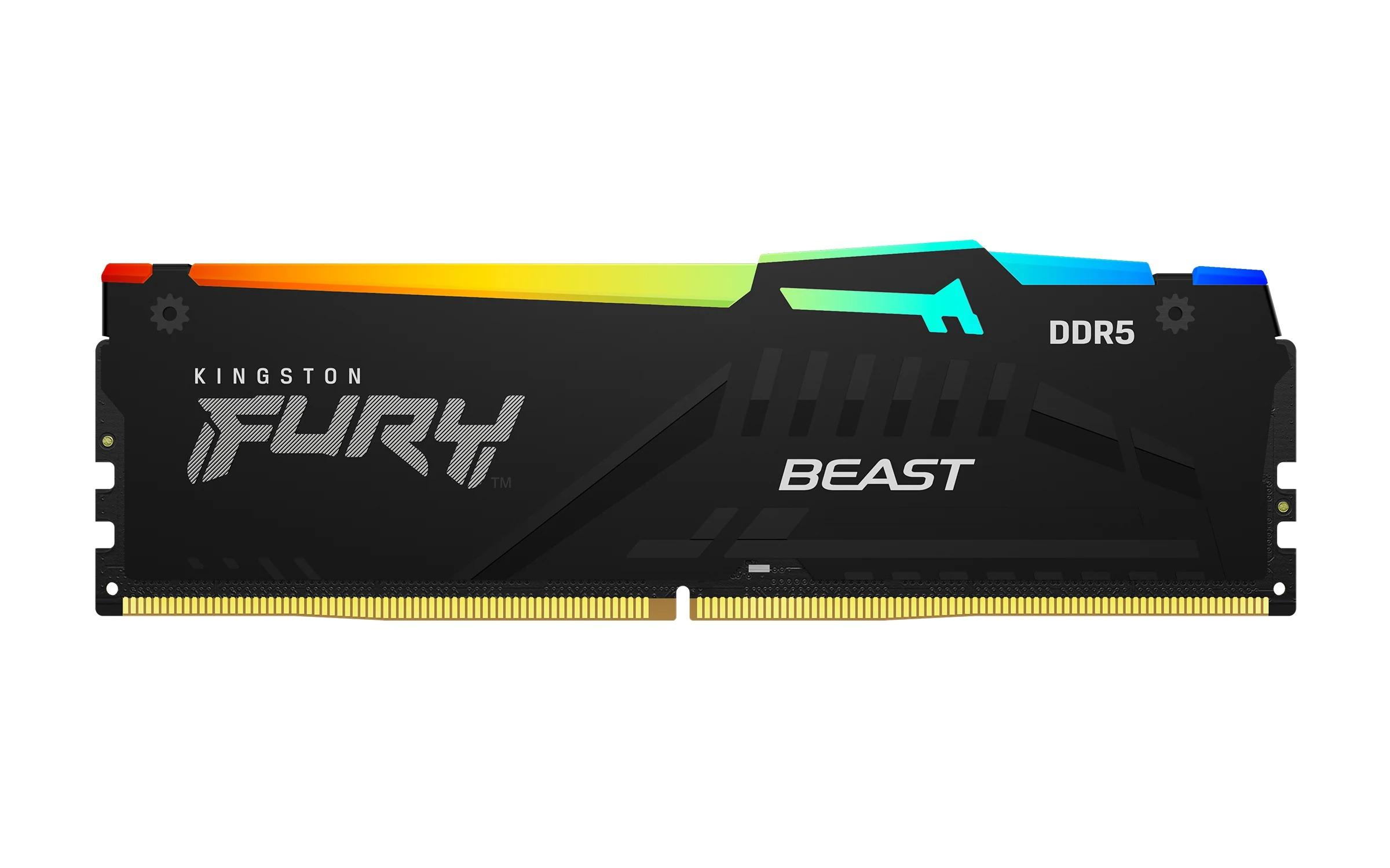 Memória 16GB DDR5 5600MHz Fury Beast RGB 1,25V 1RX8 288 Pinos para Desktop