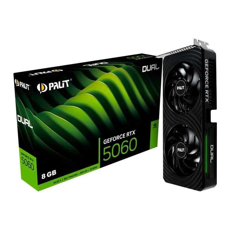 Placa de Vídeo Palit GeForce RTX 5060 Dual 8GB GDDR7 128BITS