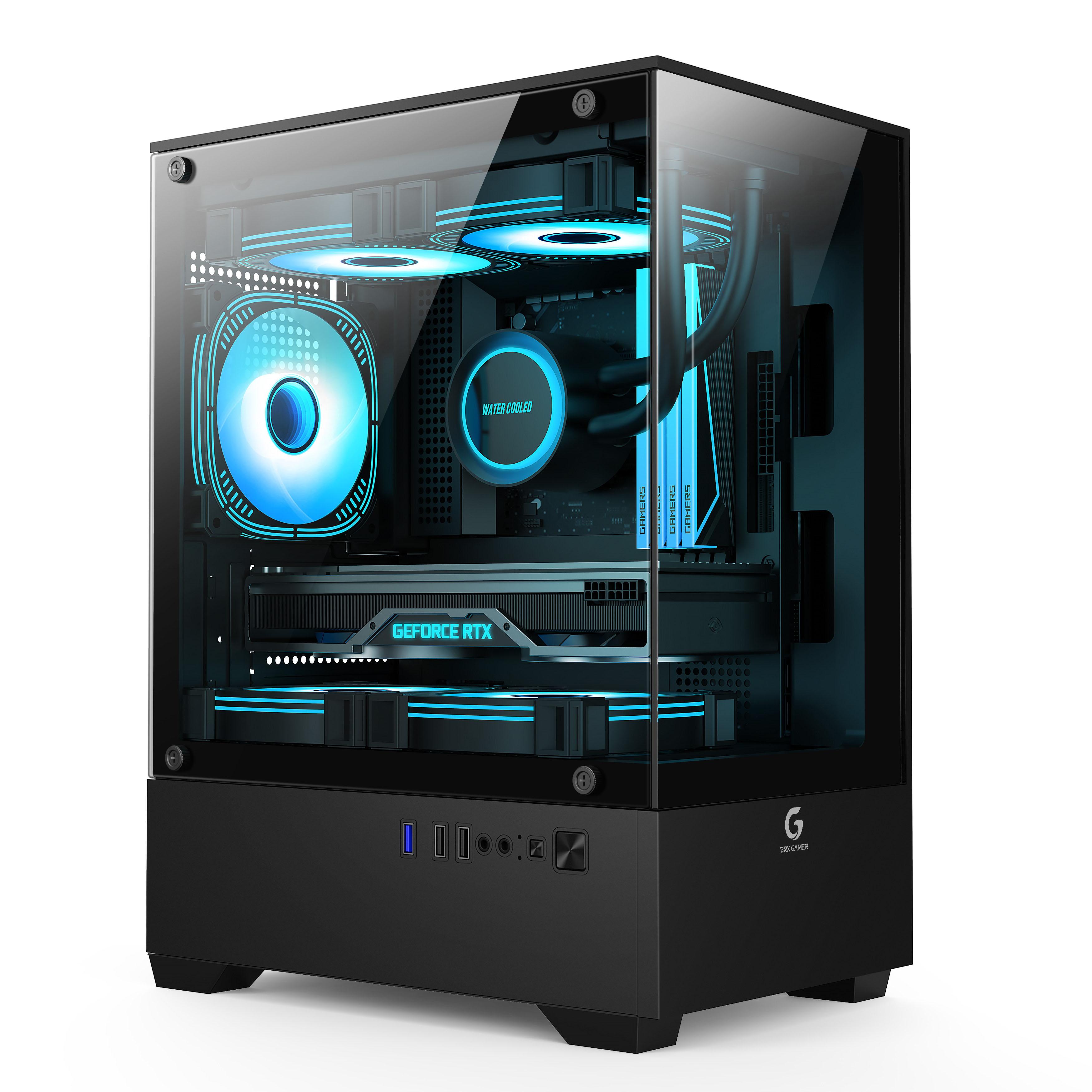 Gabinete Gamer BRX, Tower Black, 3 Ventoinhas Fixas com Conector Molex, USB1.1, USB3.0 Falsa- R31B