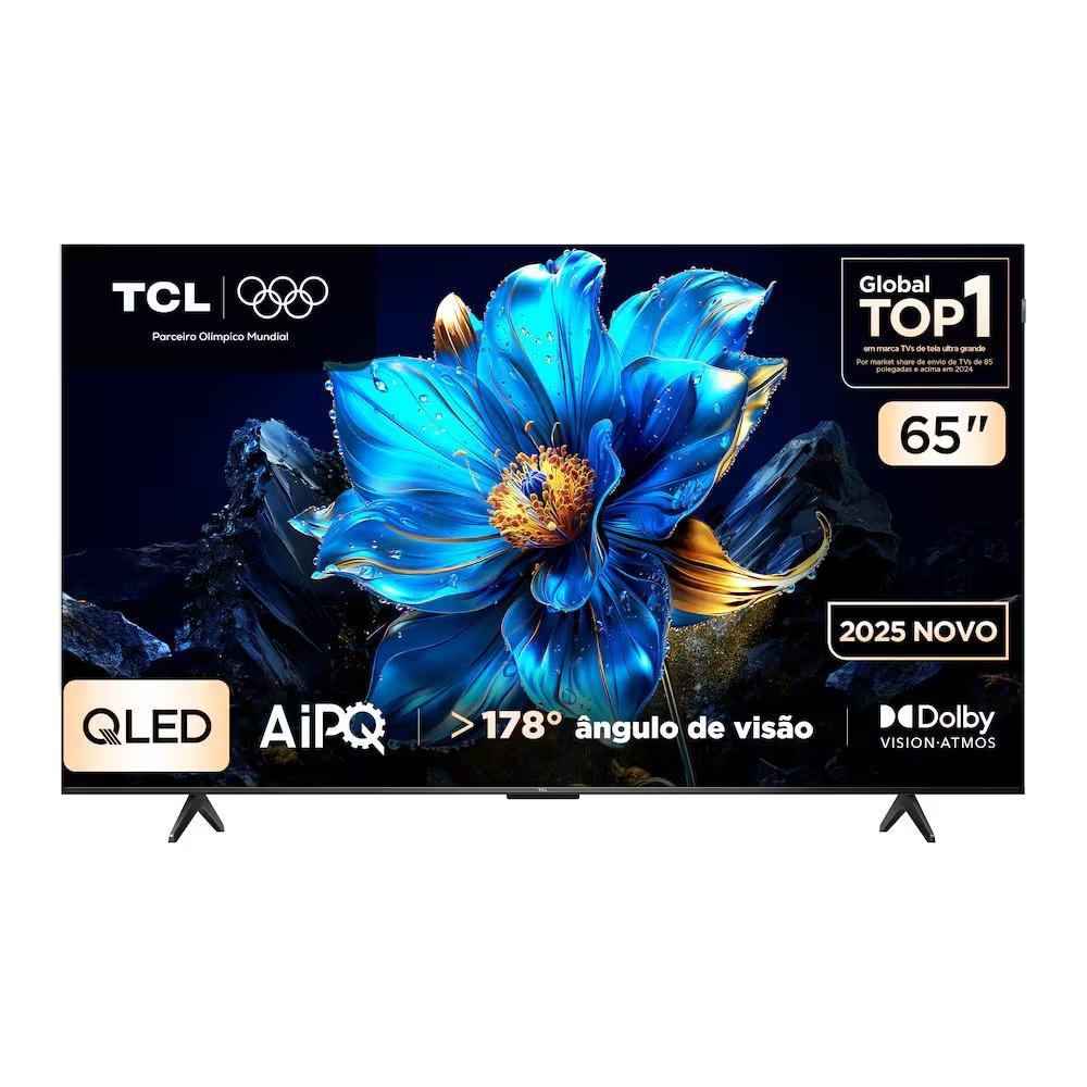 Smart TV 65" TCL Qled 4K, Google TV, HDR10+, Dolby Vision, Dolby Atmos, Wi-Fi - 65P7K