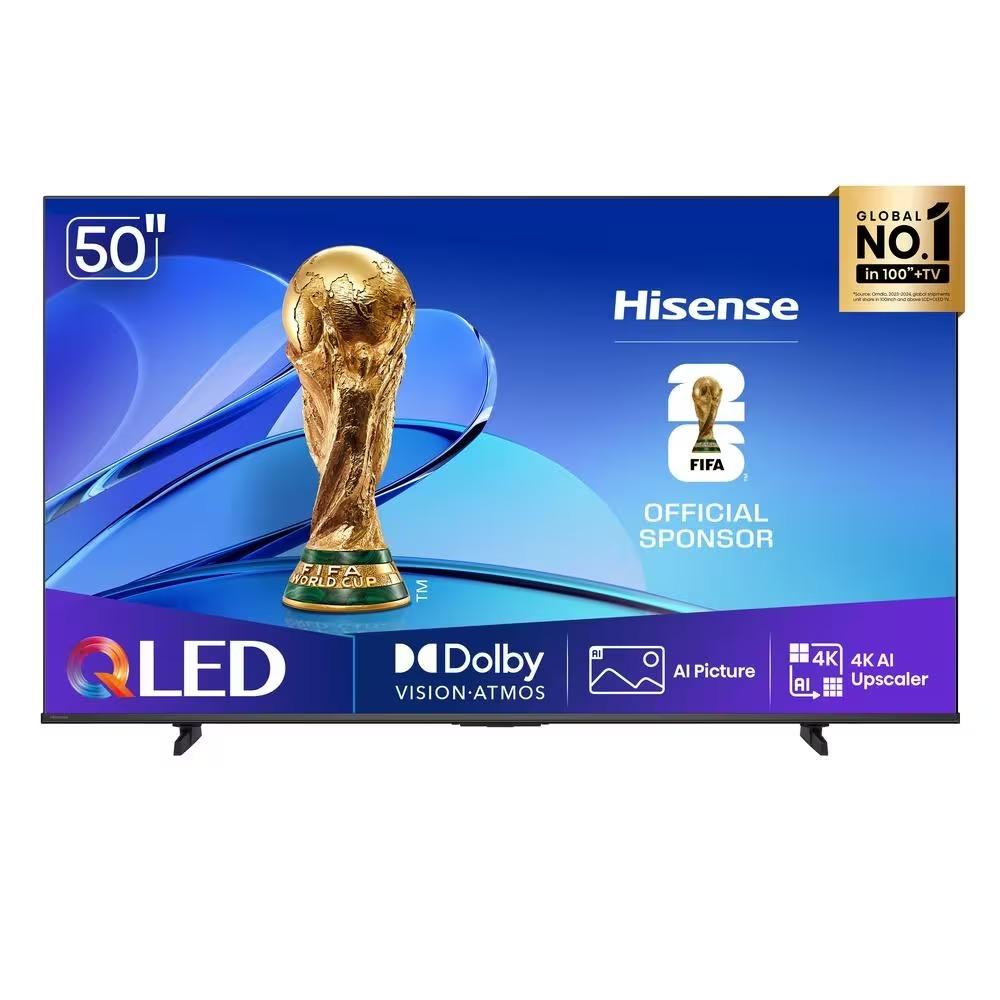 Smart TV 50" 4K Qled Hisense 50Q6QV, Dolby Atmos, Dolby Vision, HDR10+, Wi-Fi - Preto