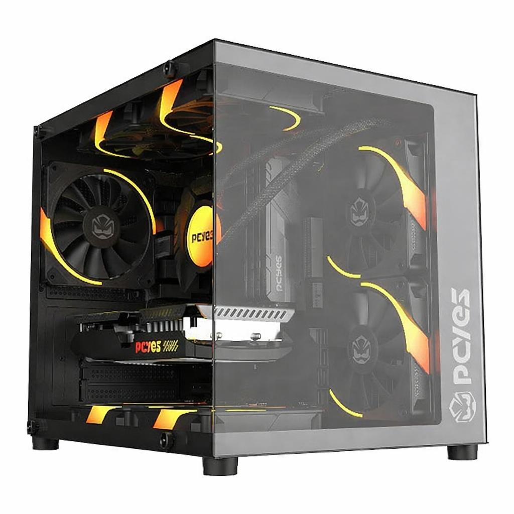 Gabinete Gamer PCYes Forcefield Mini Black Vulcan - Gffmnbv