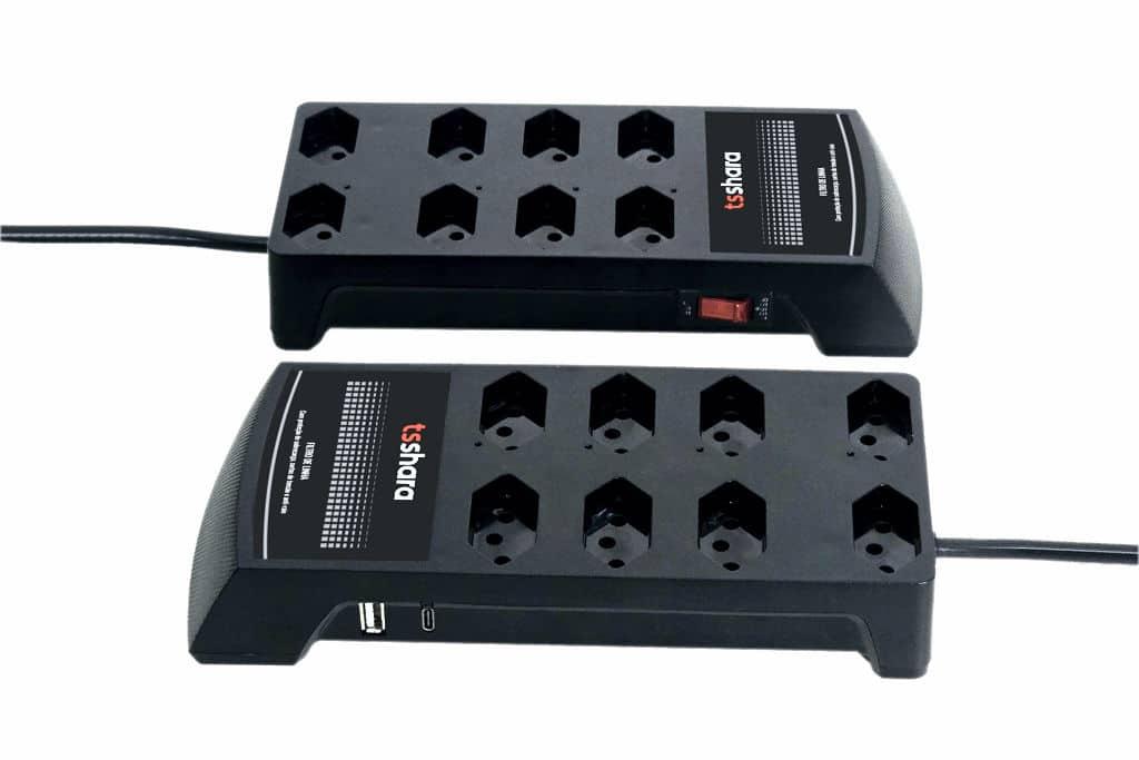 Filtro de Linha Protetor Anti Raio com Carregador USB 8 Tomadas 10A 1,5 Metro - TS Shara