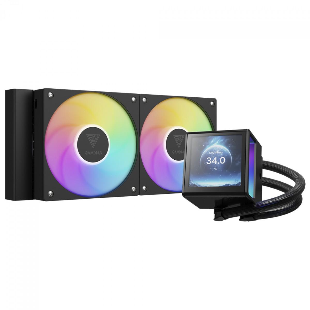 Water Cooler 240mm Gamdias Chione P5-240 Preto RGB Intel/AMD