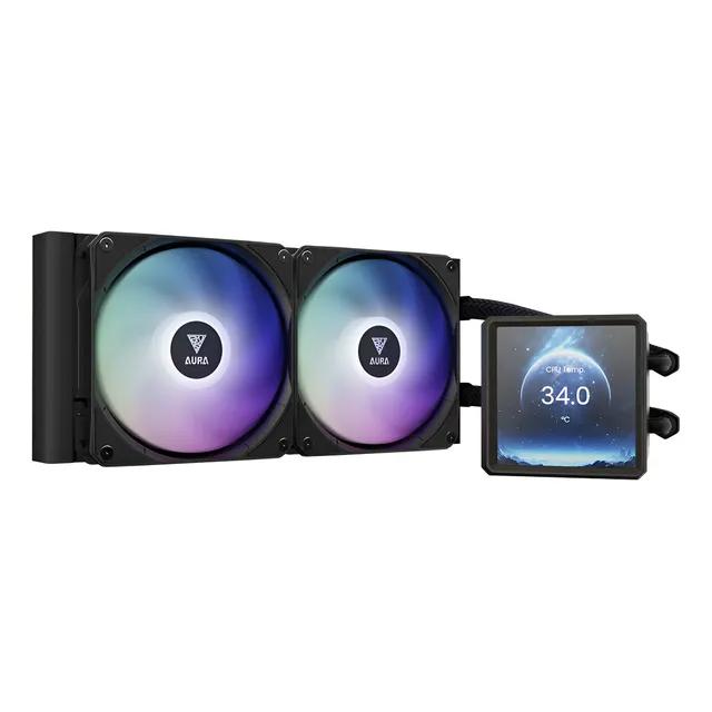 Water Cooler Gamdias Aura Gl 240 LCD 240mm ARGB Intel/AMD - Preto