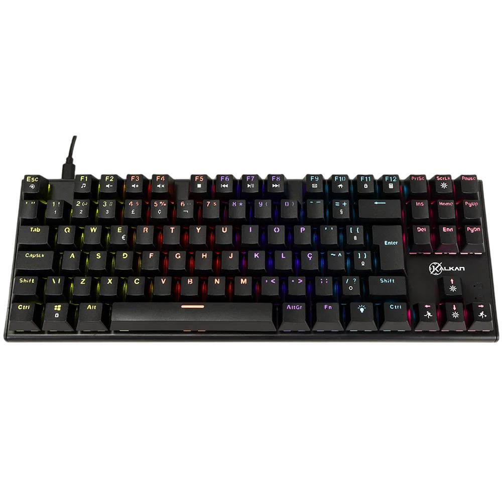 Teclado Gamer Mecânico Kalkan Loki Tkl 75% RGB Switches Yh Marrom USB Tipo C Preto - KLK00014