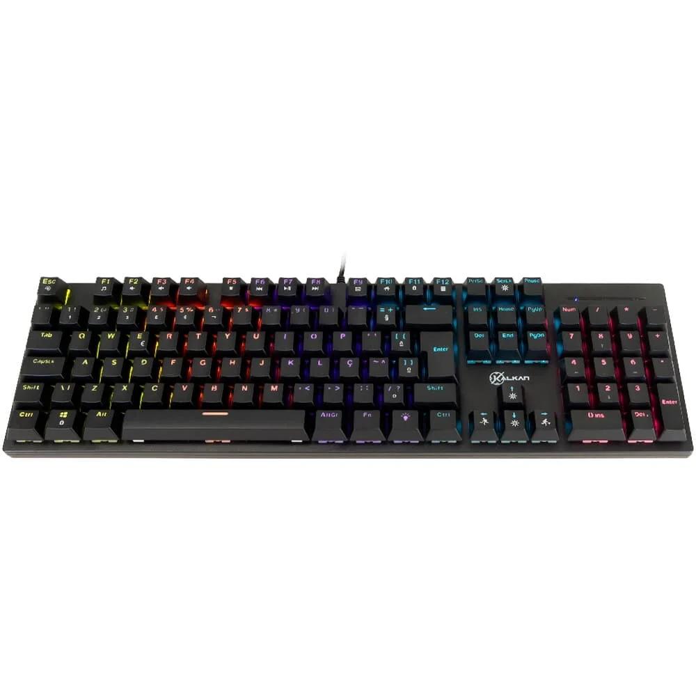 Teclado Gamer Mecânico Kalkan Loki 100% RGB Switches Yh Marrom USB ABNT2 Preto - KLK00013