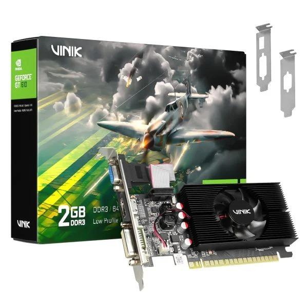 Placa de Vídeo Nvidia GeForce GT 610 2GB DDR3 64 Bit Vinik Single Fan - GPUVK6102GBLP
