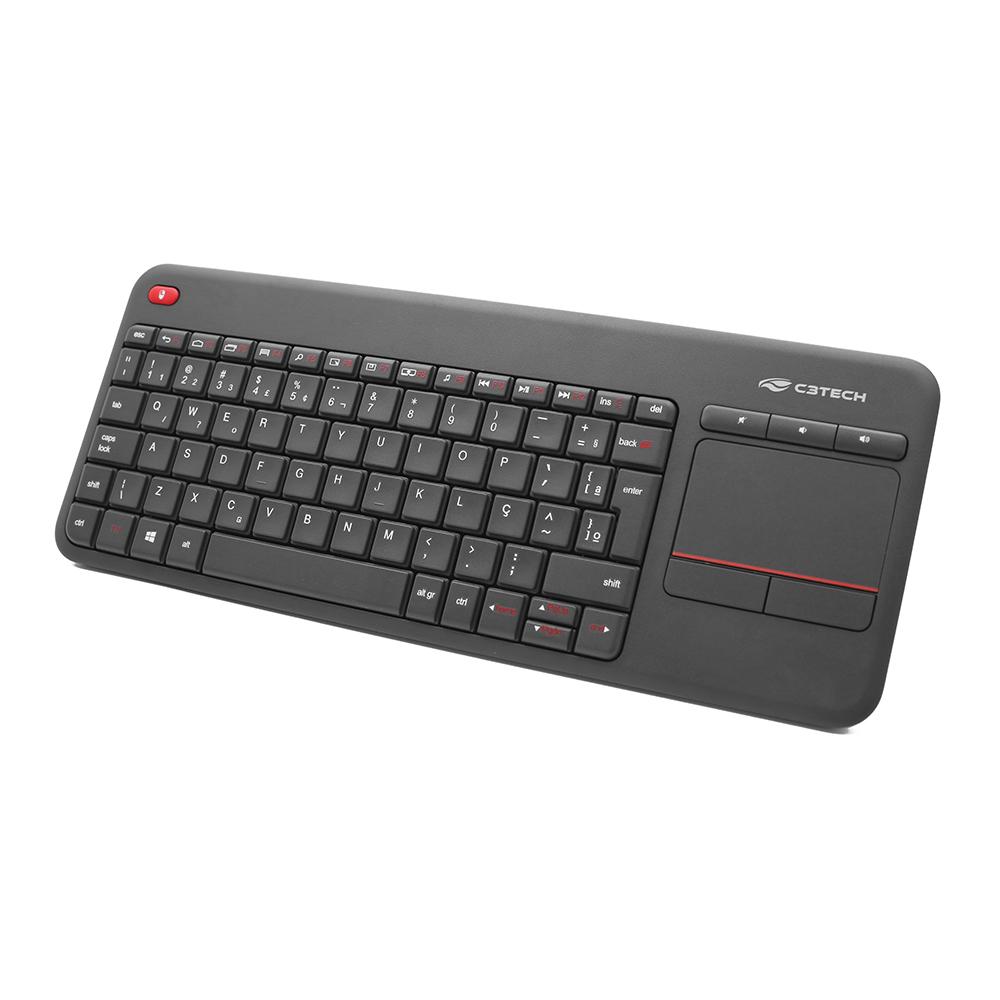 Teclado sem Fio com Touchpad para TV C3 Tech - Preto