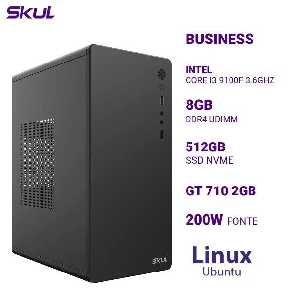 Desktop B300 Core I3 9100F 3.6GHz Mem 8GB DDR4 SSD 512GB NVMe GT 710 2GB Fonte 200W Linux Ubuntu