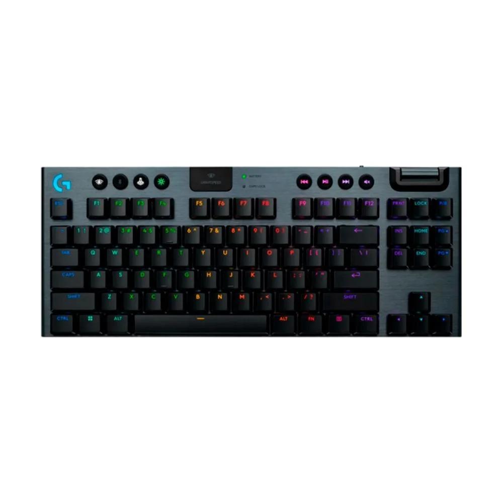 Teclado Gamer Logitech Mecânico sem Fio G915 x Lightspeed com Design Tkl- Preto