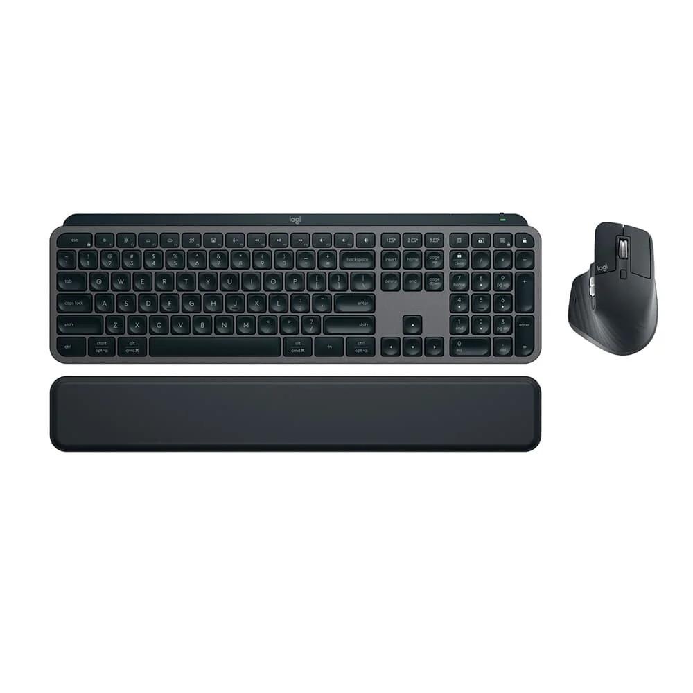 Teclado e Mouse Logitech sem Fio Mx Keys S com Apoio para Mãos- Grafite