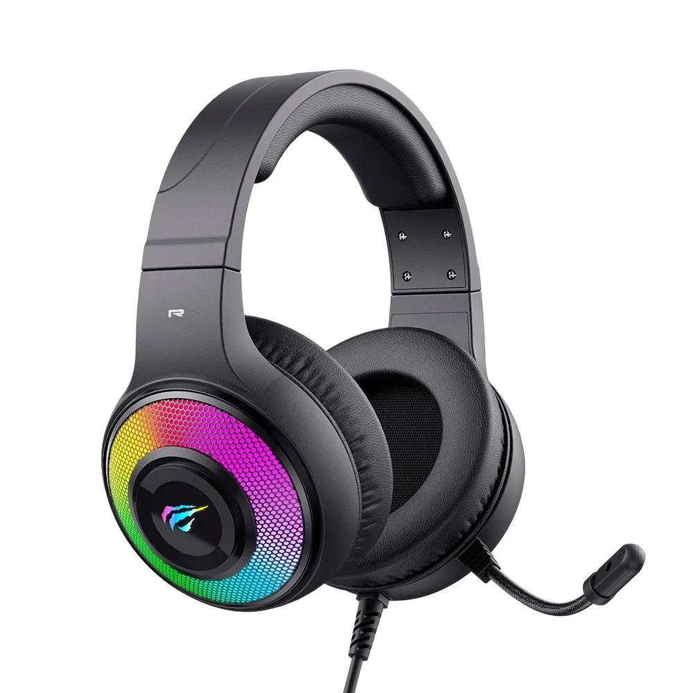 Headset Gamer Havit H2042D, RGB, Driver 50mm, USB e P2 Preto