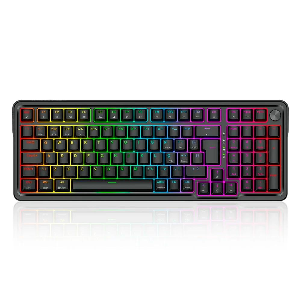 Teclado Mecânico Gamer Eisa Pro RGB Wireless Switch Manbo Redragon Preto K686-RGB-PRO