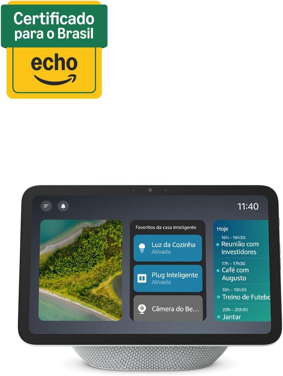 Smart Display Amazon Echo Show 8 com Alexa, Tela Touch HD 8,7", Áudio Espacial, Branco Glacial
