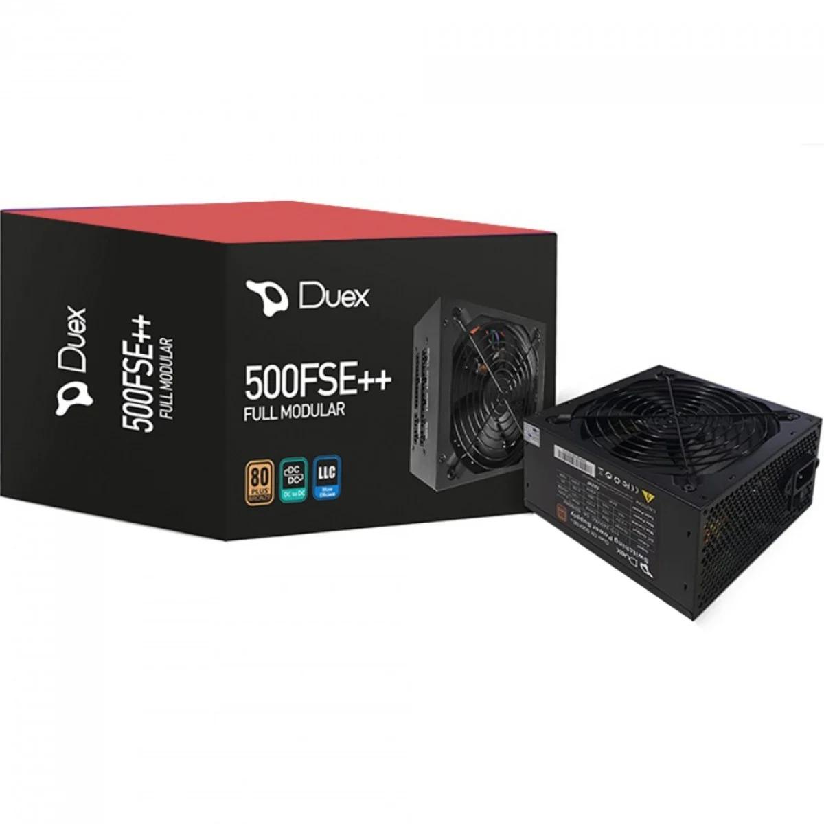 Fonte Duex 500FSE++, 500W, 80 Plus Bronze, Full Modular, PFC Ativo, Dx 600FSE+