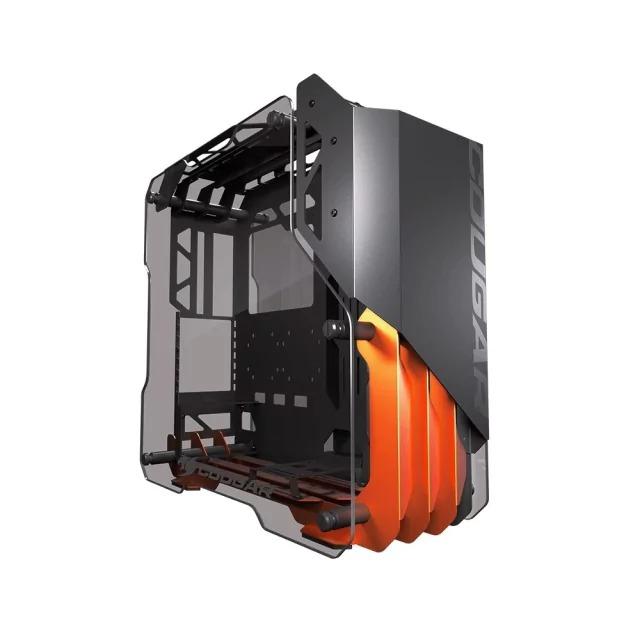 Gabinete Gamer Cougar Blazer sem Fans Mid Tower Openframe Liga de Alumínio Preto e Laranja