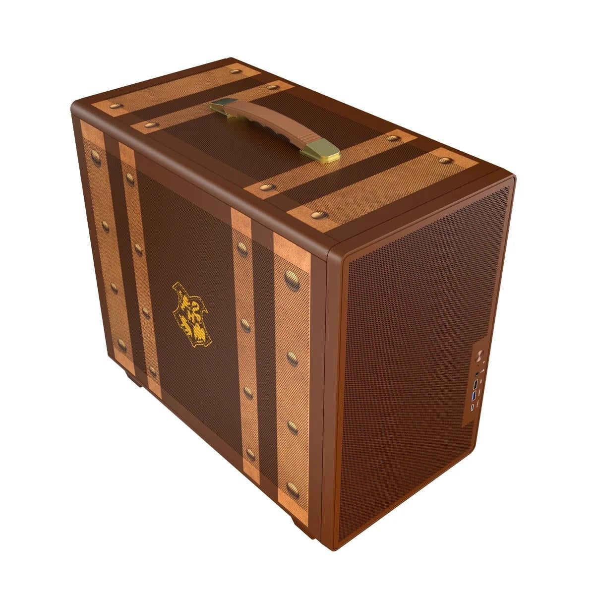 Gabinete Gamer Redragon Harry Potter Magic Trunk Marrom ATX Compacto sem Fans Painel Frontal Mesh