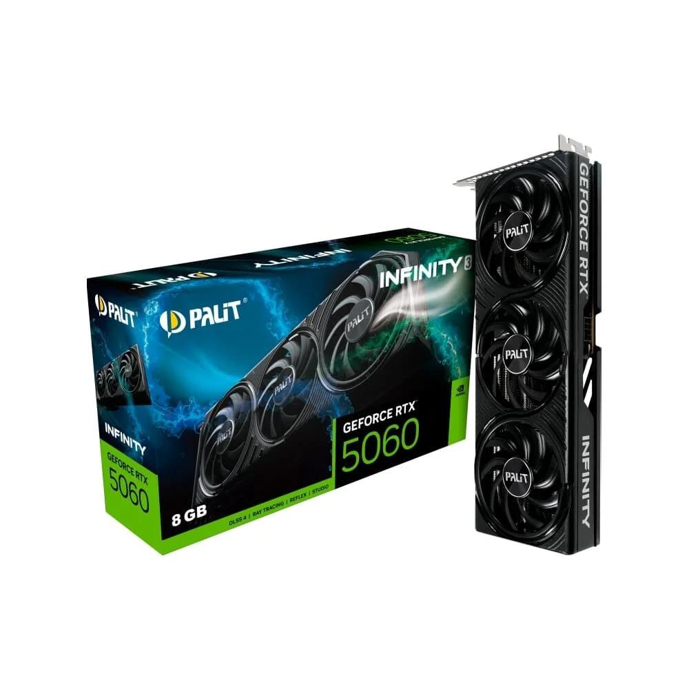 Placa de Vídeo Palit GeForce RTX 5060 8GB 128BITS GDDR7 Infinity 3 NE75060019P1-GB2063S