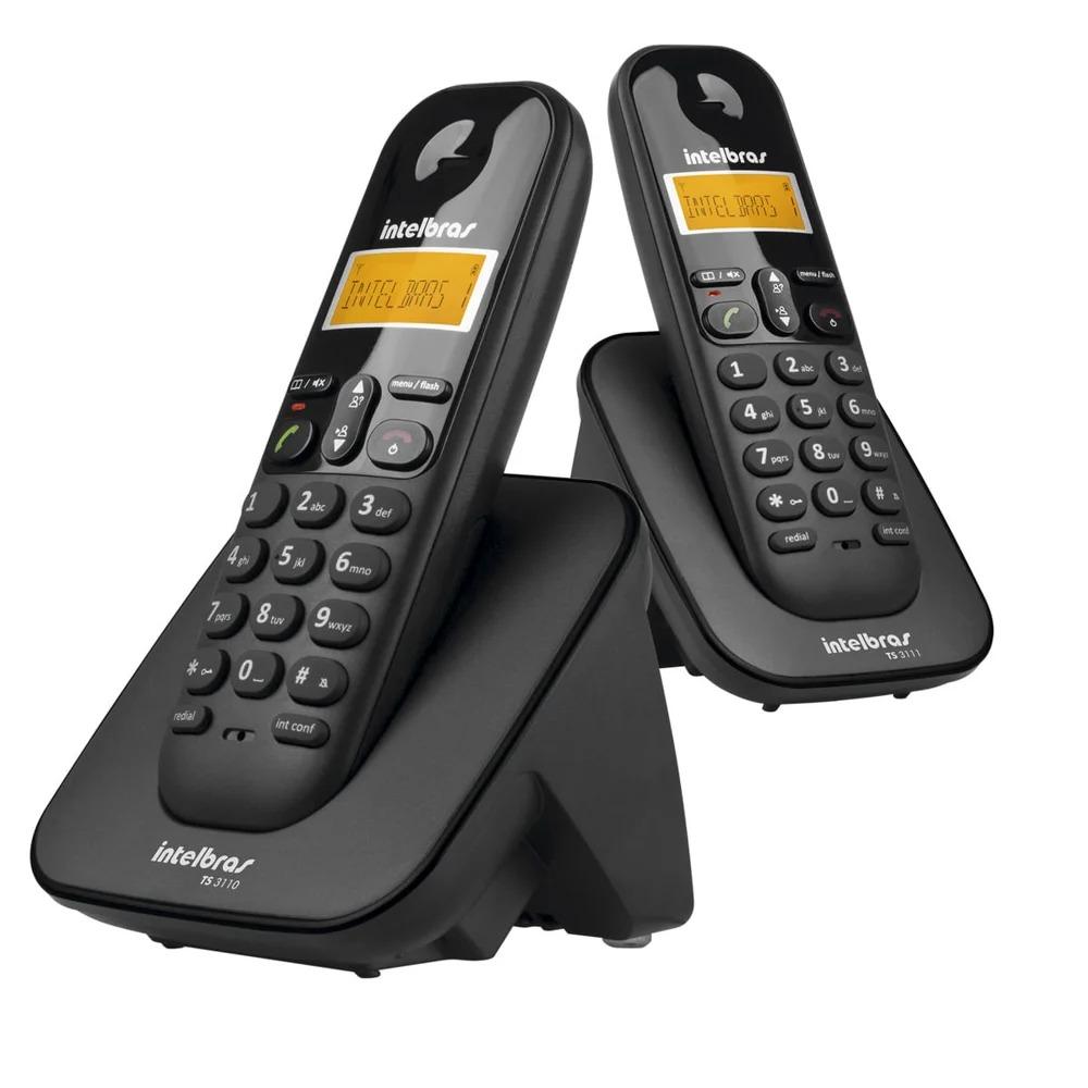Telefone sem Fio Intelbras TS 3112 com 1 Ramal Adicional, Display Luminoso, ID. de Chamadas - Preto