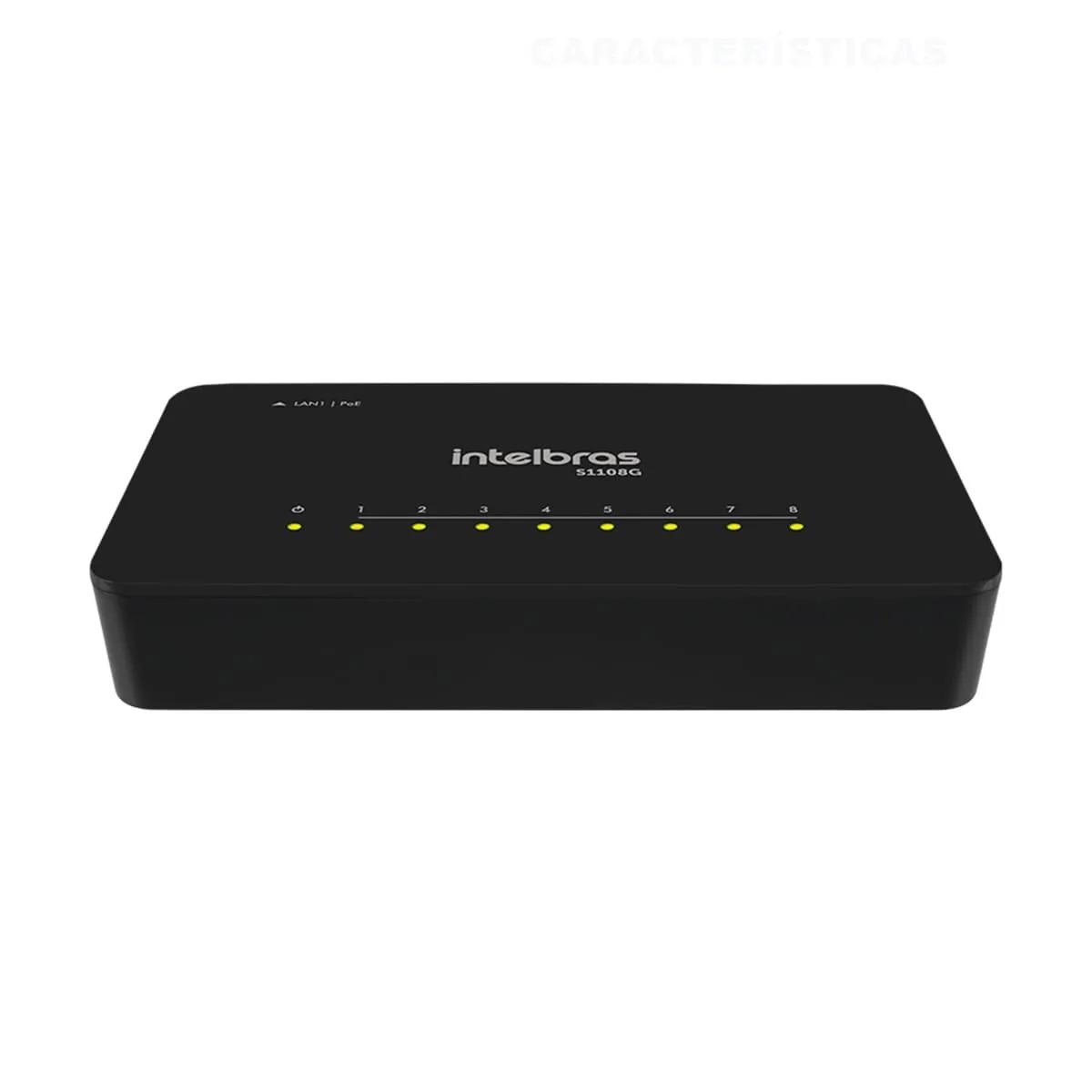 Switch Intelbras S1108G 8 Portas Gigabit Não Gerenciavel POE