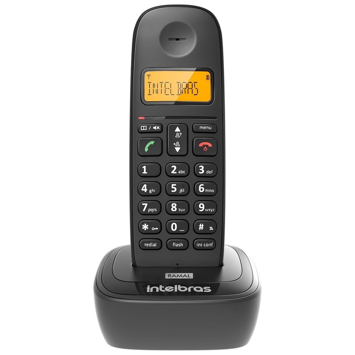 Ramal Adicional sem Fio Intelbras TS 2511 com ID de Chamada Preto