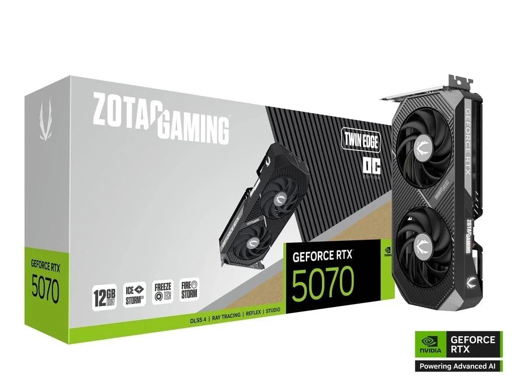 Placa De Vídeo Zotac Gaming Nvidia Geforce RTX 5070 Twin Edge Oc, 12gb, Gddr7, Dlss, Ray Tracing, Zt-b50700h-10a