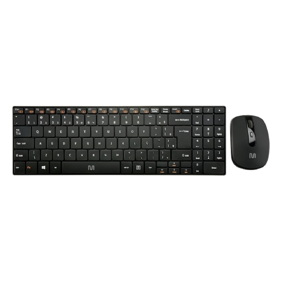 Teclado e Mouse USB Slim Multimídia Preto - Multilaser