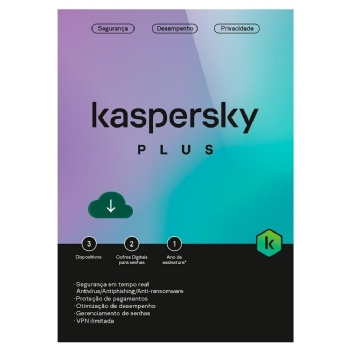 Anti Virus Kaspersky Plus 3 Dispositivos 1 Ano