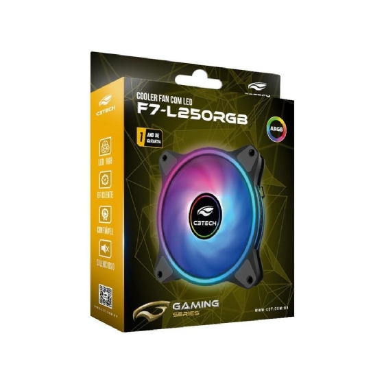 Cooler Fan RGB 12cm com LED Multicolorido - C3Tech