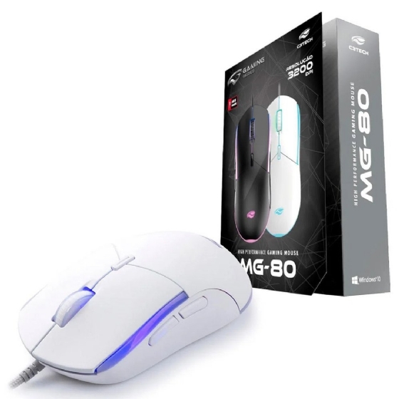Mouse Gamer MG-80WH Branco - C3Tech