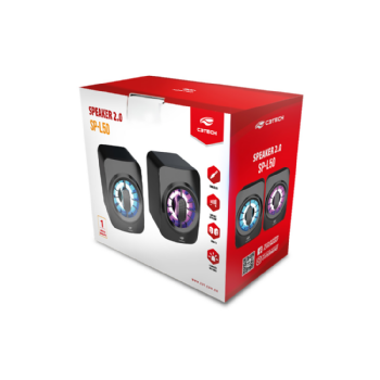 Caixa de com USB com LED SP-L50BK Preto - C3Tech