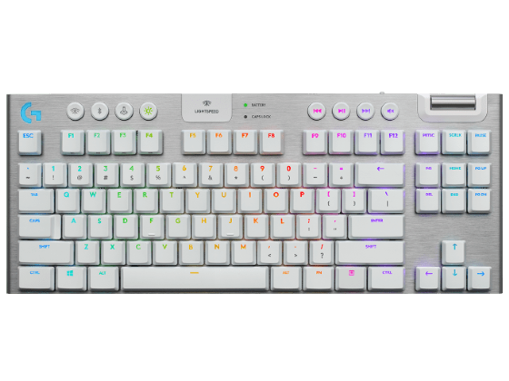 Teclado sem Fio Mecânico Gamer Logitech G915 Tkl, RGB, Switch Gl Tactile, Layout Us, Branco